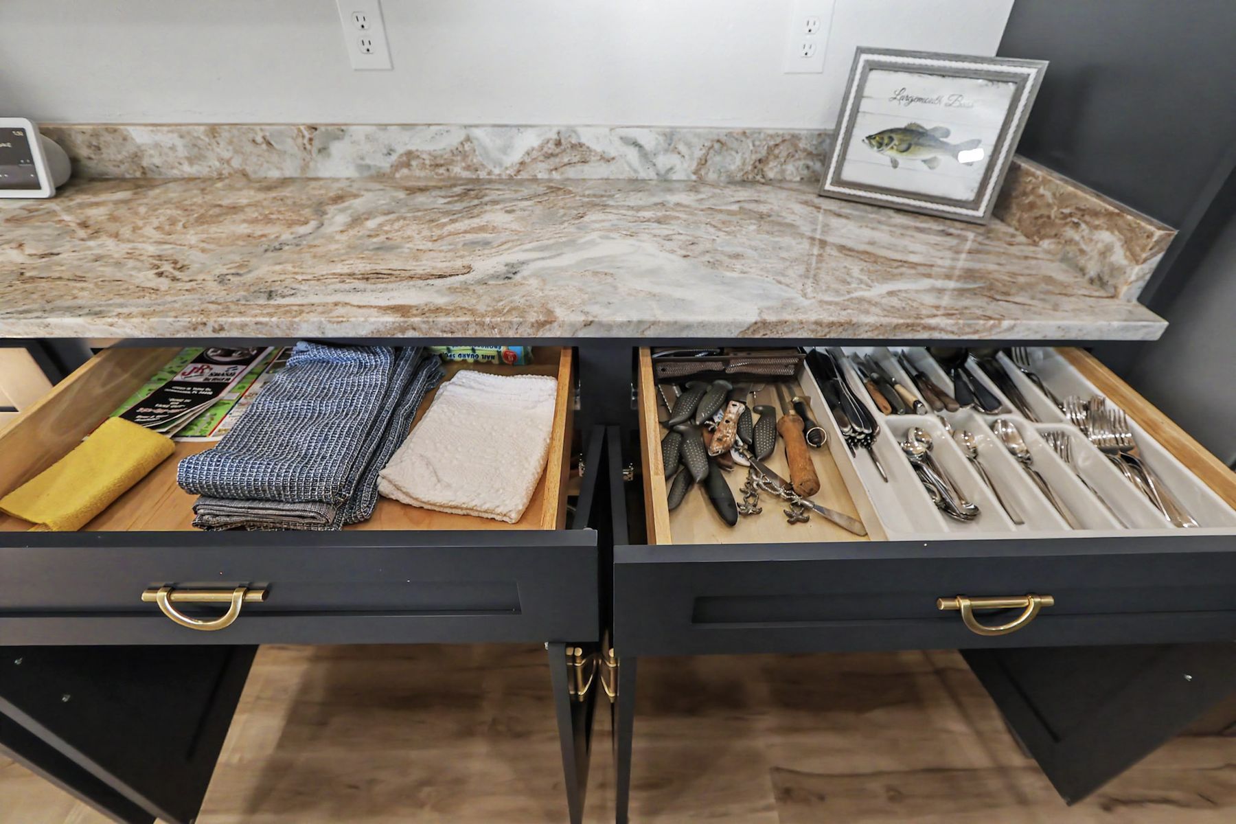 Deep drawers, laid out at The Rusty Hook Riverhouse, Old Homosassa, Florida
