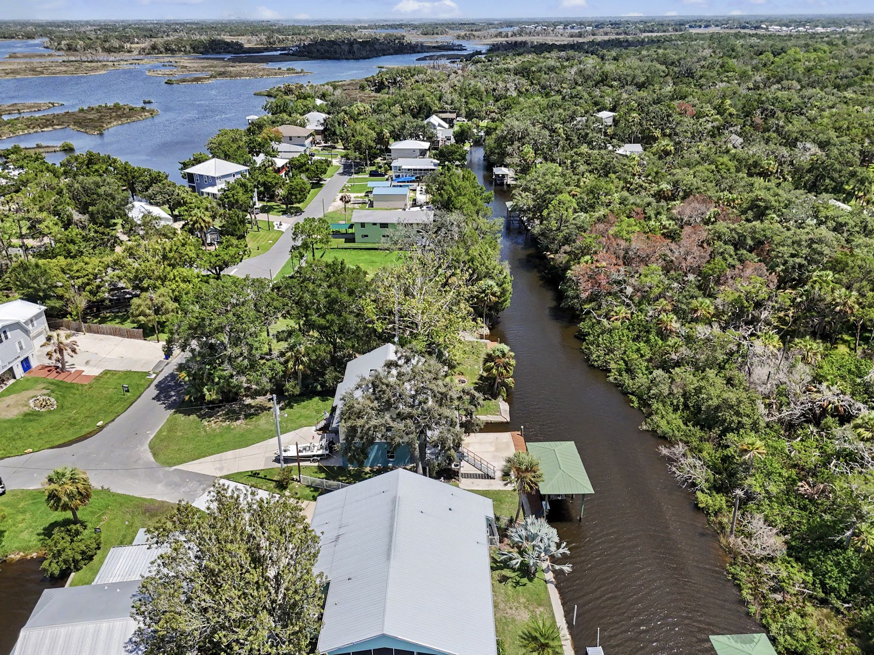 The channel running out toward the Gulf at The Rusty Hook Riverhouse, Old Homosassa, Florida